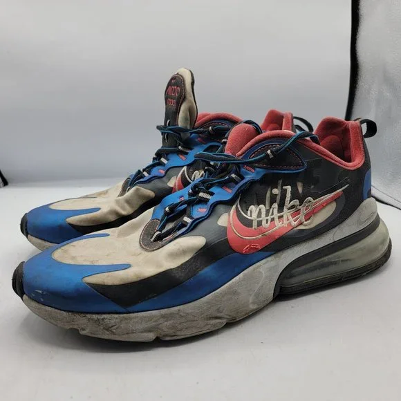 Nike Air Max 270 React Mens 10.5 White Blue Time Capsule Edition Shoes CT1616400 - Picture 4 of 13